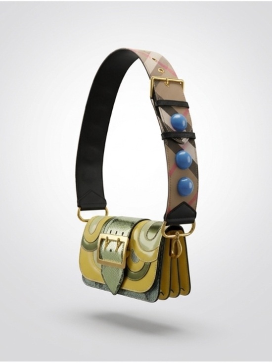 Burberry Handbags - Burberry multicolor Leather shoulder/ Cross Body with Gold Logo